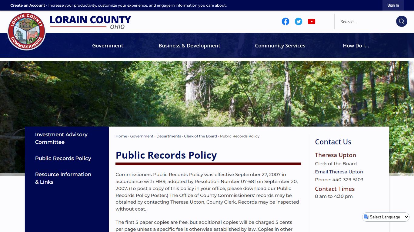 Public Records Policy | Lorain County, OH